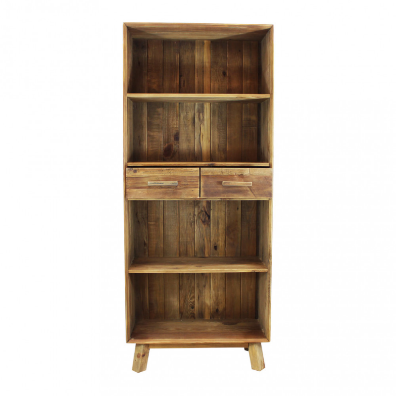 Libreria Alyce legno pino riciclato marrone 80x40x190h