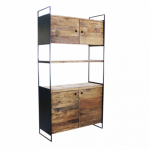 Mobile Dennis bianco marrone moderno per casa soggiorno cucina