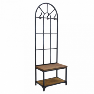 Appendiabiti con panca Booker bianco marrone moderno ingresso casa