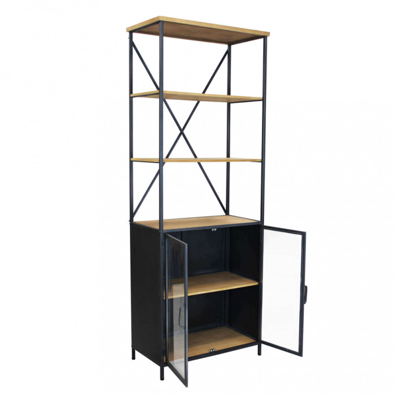 Libreria Brock bianco marrone moderna per soggiorno studio casa