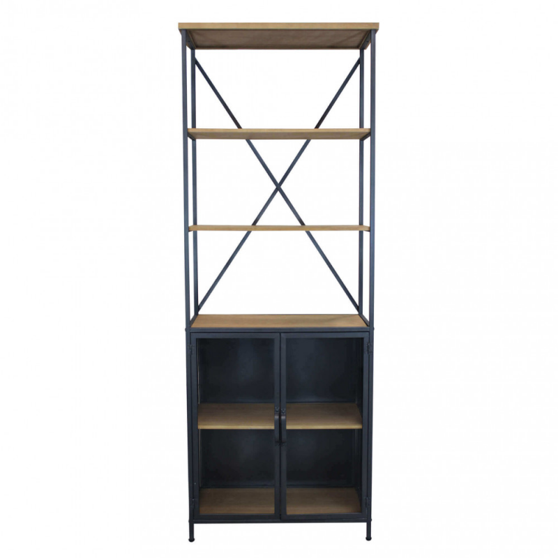 Libreria Brock bianco marrone moderna per soggiorno studio casa