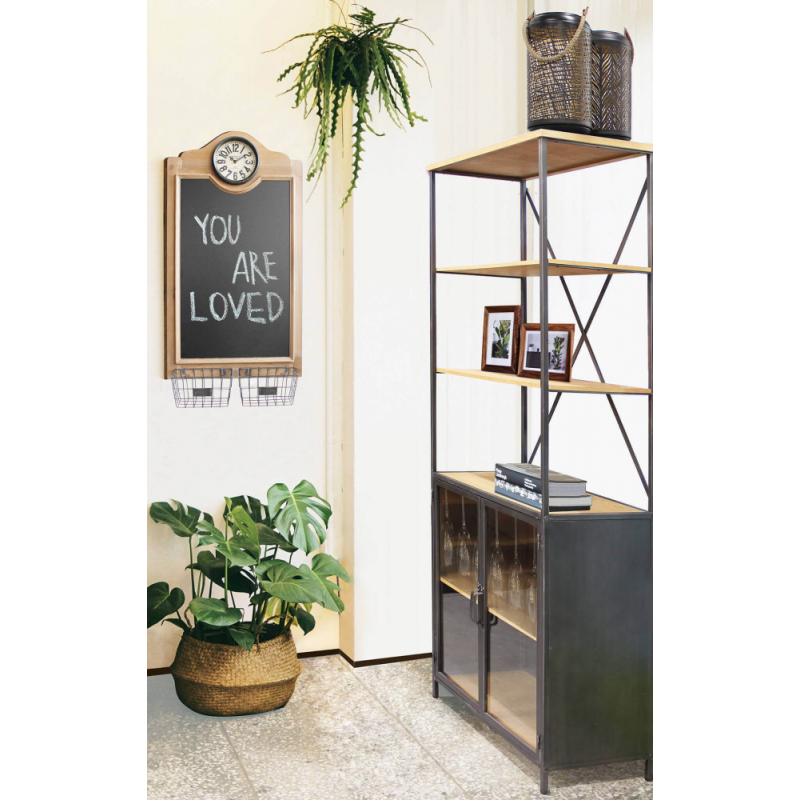 Libreria Brock bianco marrone moderna per soggiorno studio casa