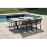 Tavolo Amantea 220x100 Alluminio Antracite Piano Resina Grigio Moia