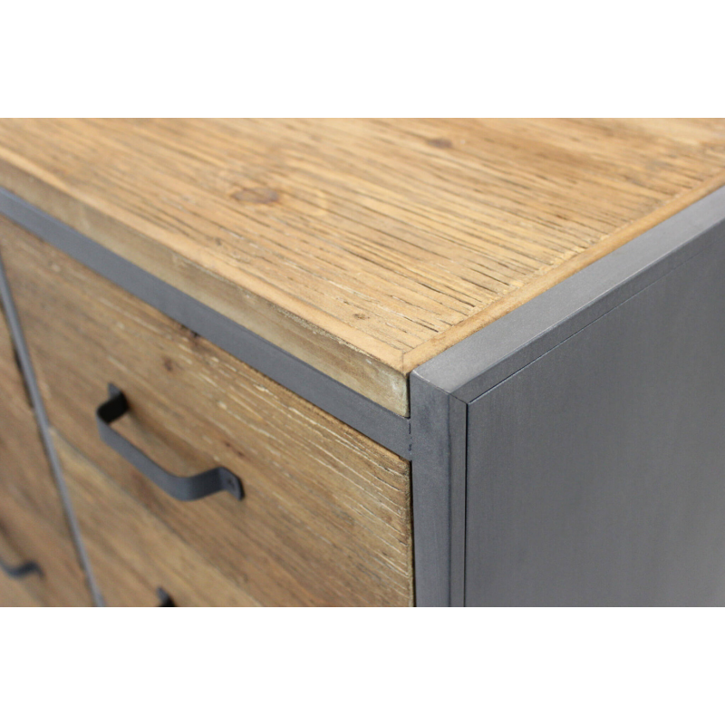 Cassettiera Damian bianco marrone moderna per cucina soggiorno casa