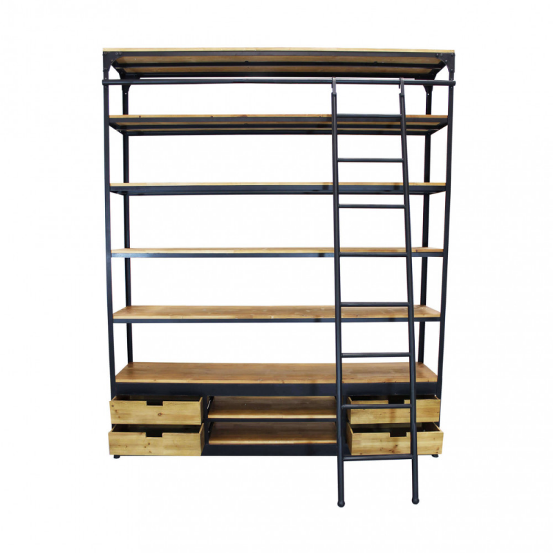 Libreria Ferdy bianco marrone moderna per soggiorno studio casa