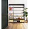 Libreria Ferdy bianco marrone moderna per soggiorno studio casa