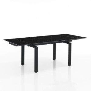 Tavolo Allungabile Devin Black Marble 153X100X16 Cm