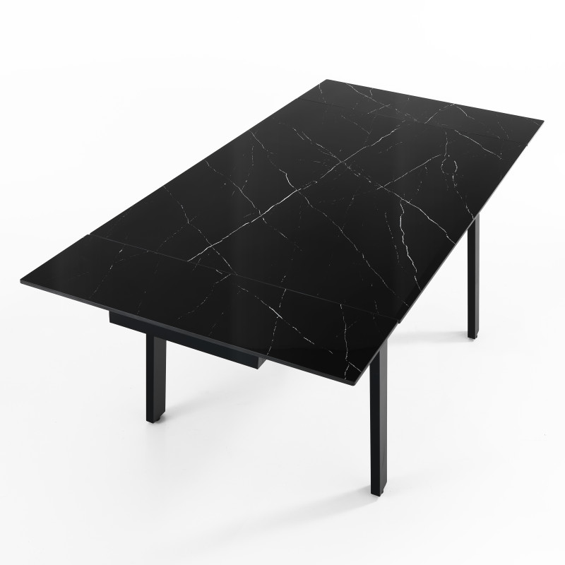 Tavolo Allungabile Devin Black Marble 153X100X16 Cm