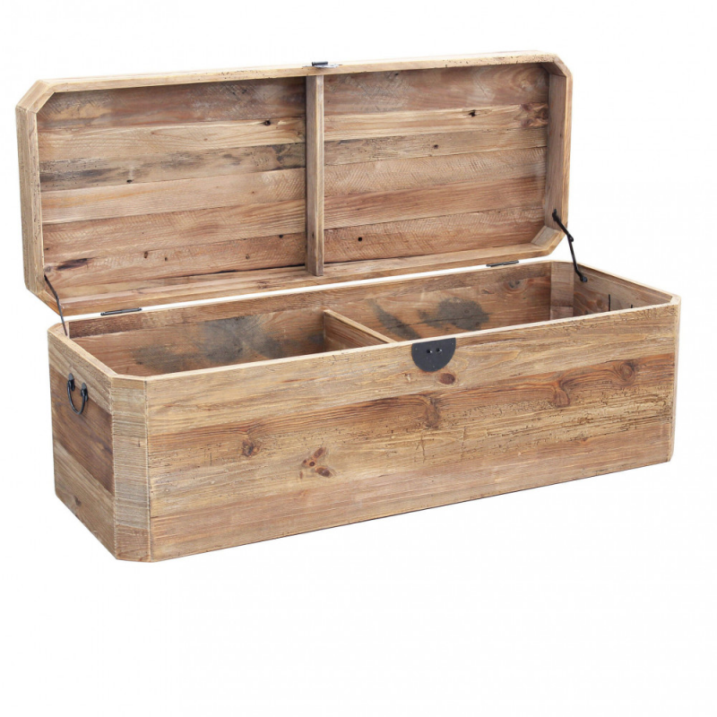 Baule Ingram Cosma pino riciclato marrone L130×P48×H45 cm — levanteshop.it