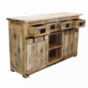Mobile Xerxes legno mango 2 ante 4 cassetti 150x45x90
