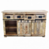 Mobile Xerxes legno mango 2 ante 4 cassetti 150x45x90
