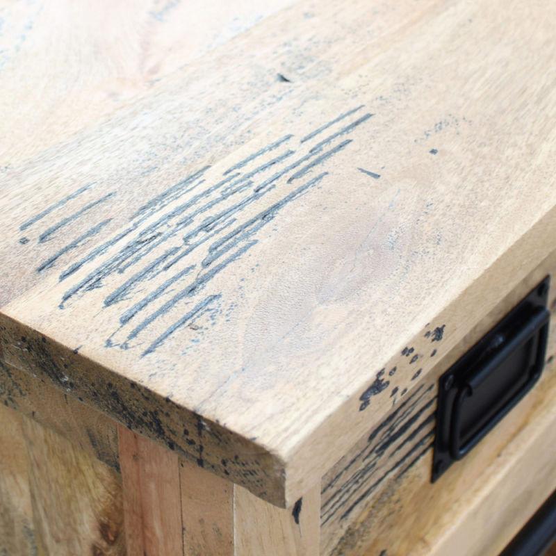 Mobile Xerxes legno mango 2 ante 4 cassetti 150x45x90