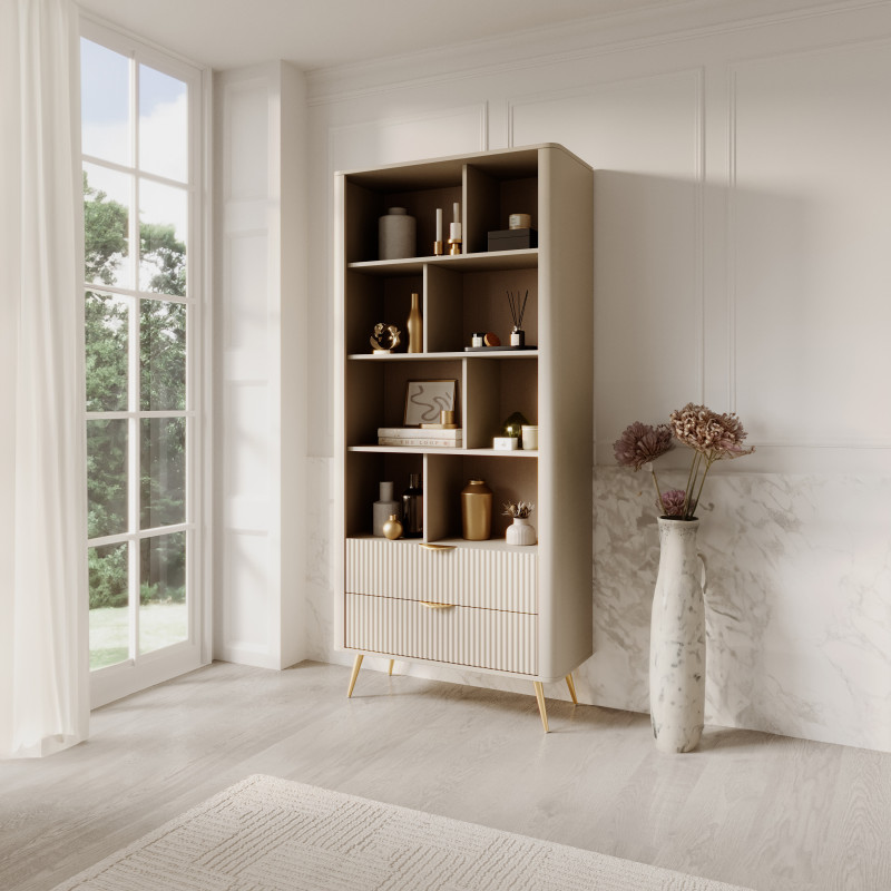 Libreria Gretha Beige 9 X 185 X 47 Cm