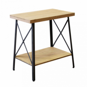 Tavolino Auberon moderno compatto legno ferro per soggiorno casa