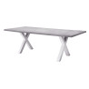 Tavolo Amantea 220x100 Alluminio Bianco Piano Resina Grigio Moia