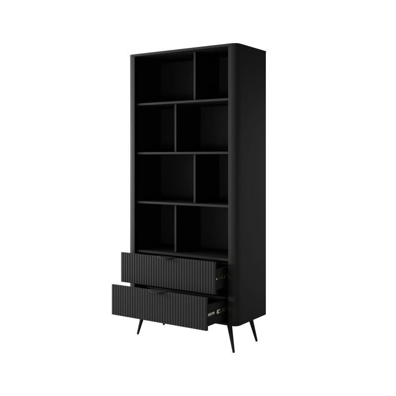 Libreria Gretha Black 9 X 185 X 47 Cm