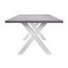Tavolo Amantea 220x100 Alluminio Bianco Piano Resina Grigio Moia