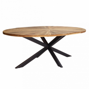 Tavolo ovale Colton 220x120 moderno fisso legno per soggiorno casa