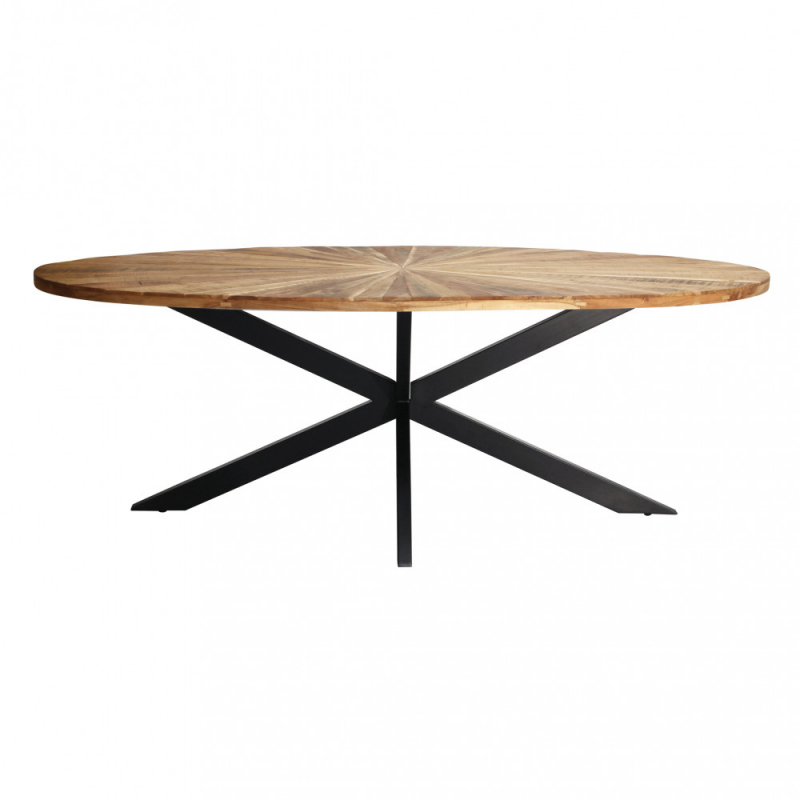 Tavolo ovale Colton 220x120 moderno fisso legno per soggiorno casa