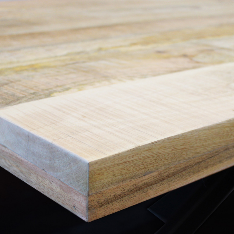 Tavolo Corey 200x100 nero moderno fisso legno per soggiorno casa