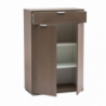 Mobiletto con 2 ante e 1 cassetto rovere grigio compatto moderno