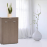 Mobiletto con 2 ante e 1 cassetto rovere grigio compatto moderno