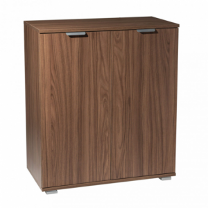 Mobiletto 2 ante tinta noce compatto moderno per cucina soggiorno