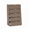 Cassettiera 5 cassetti rovere grigio compatta elegante per casa