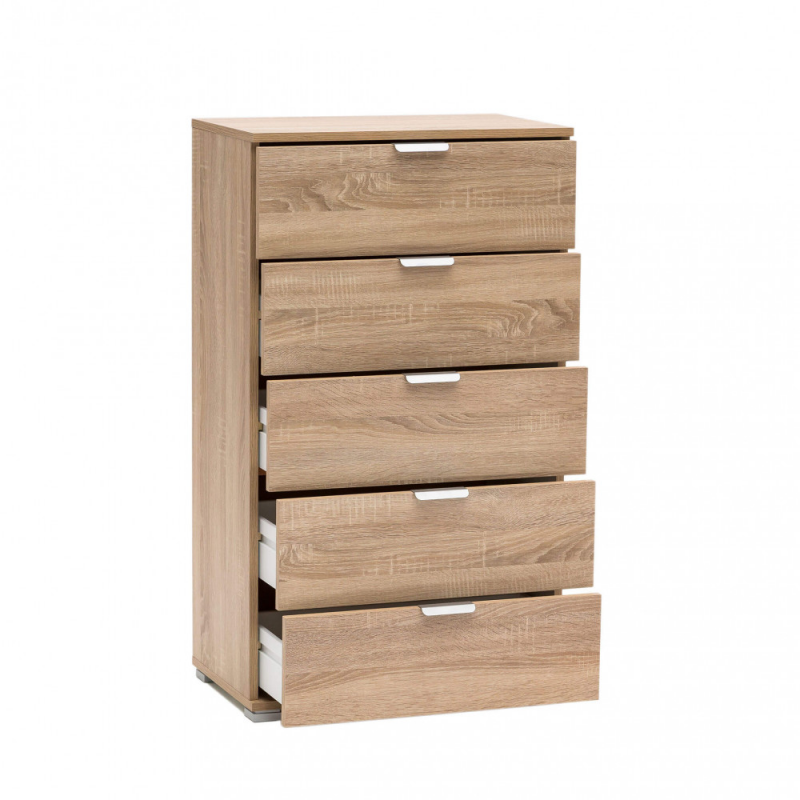 Cassettiera 5 cassetti naturale moderna e capiente per ogni ambiente
