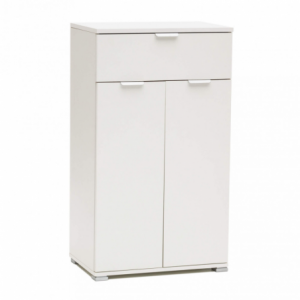 Mobiletto 2 ante 1 cassetto bianco compatto pratico per casa