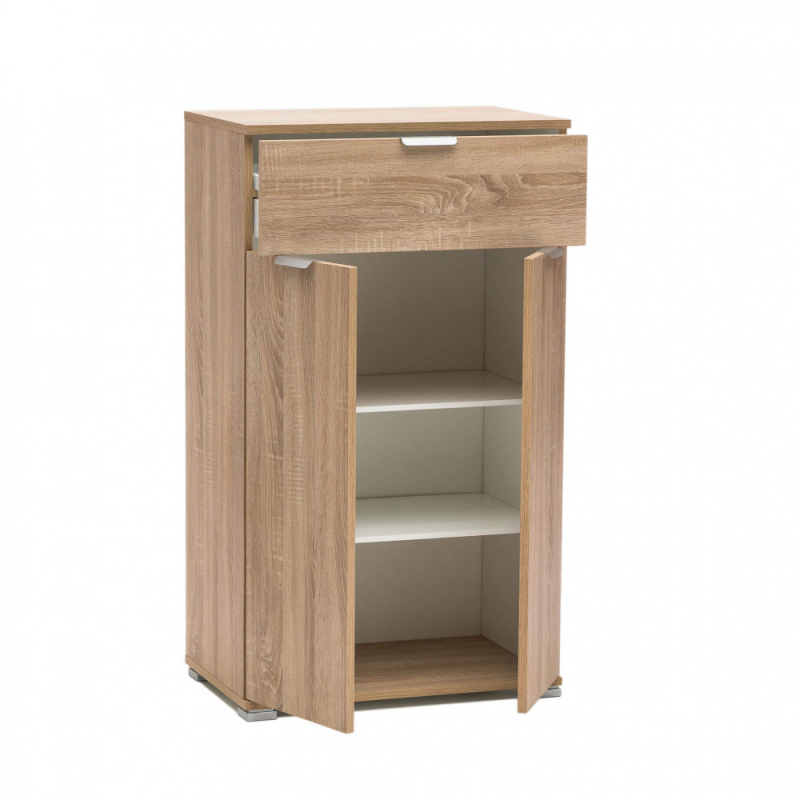 Mobiletto 2 ante 1 cassetto naturale compatto pratico casa