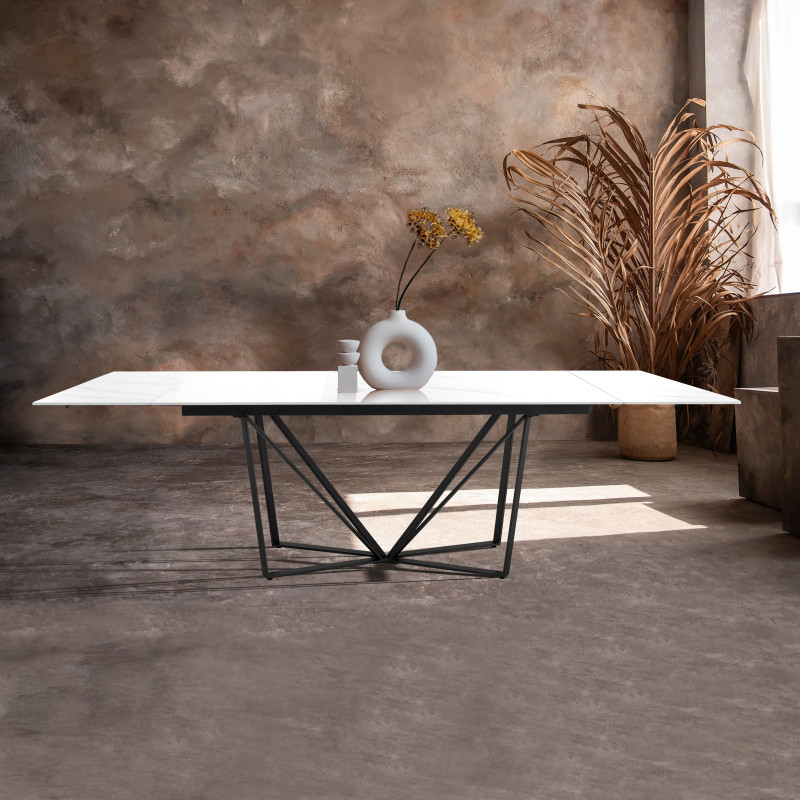 Tavolo Allungabile Spinne White Marble 166X95X13 Cm