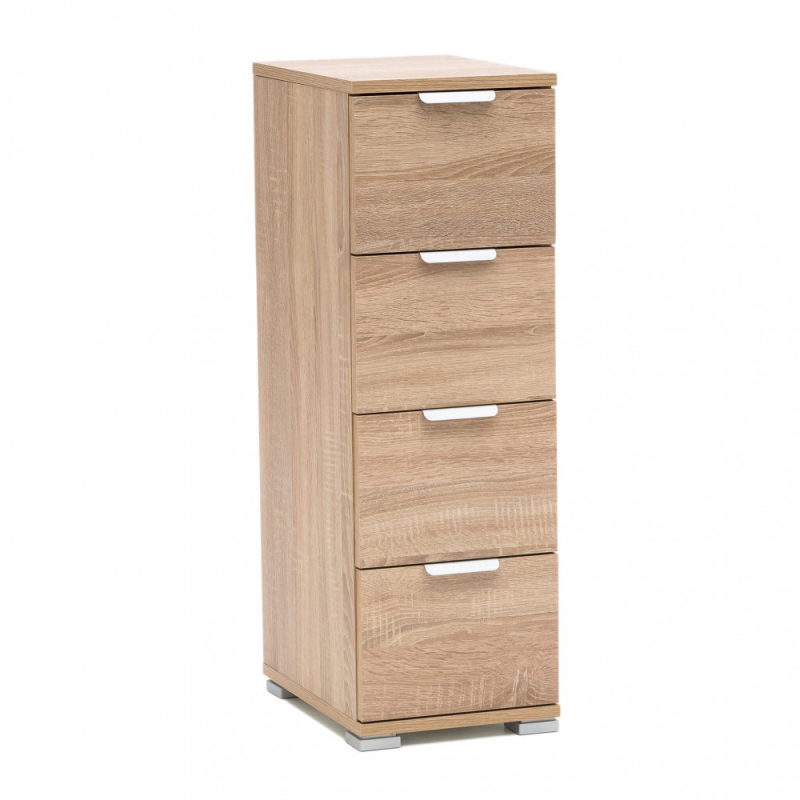 Cassettiera 4 cassetti naturale compatta elegante per casa