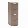 Cassettiera 4 cassetti rovere grigio compatta elegante per casa