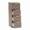 Cassettiera 4 cassetti rovere grigio compatta elegante per casa