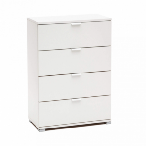 Cassettiera 4 cassetti bianca compatta elegante per casa