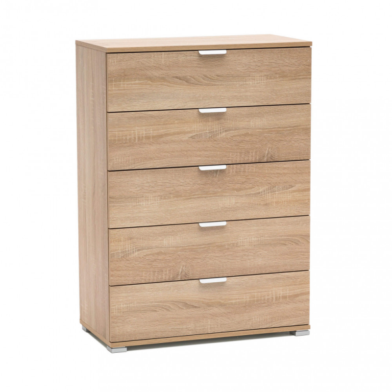 Mobiletto 5 cassetti naturale compatto e versatile