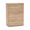 Mobiletto 5 cassetti naturale compatto e versatile