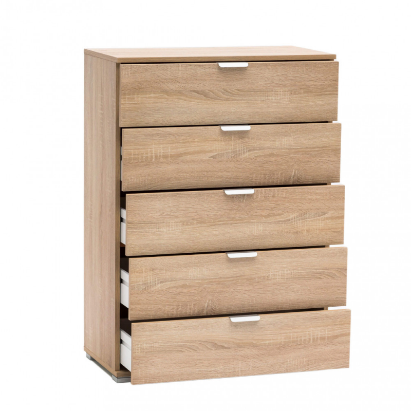 Mobiletto 5 cassetti naturale compatto e versatile