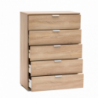 Mobiletto 5 cassetti naturale compatto e versatile