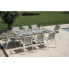 Tavolo Amantea 220x100 Alluminio Bianco Piano Resina Grigio Moia