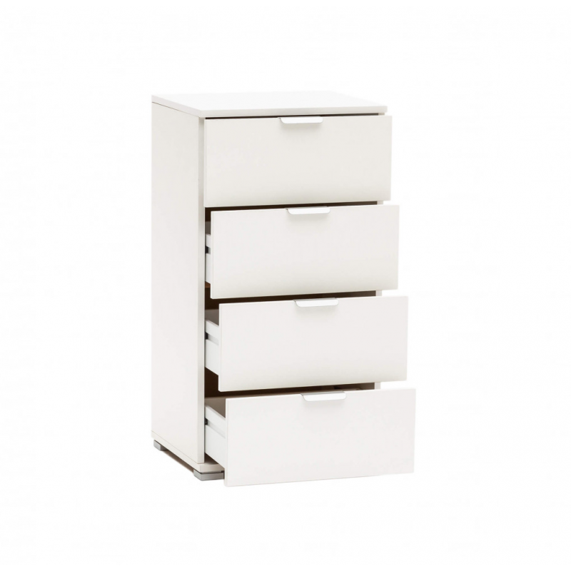 Mobiletto 4 cassetti bianca compatto pratico elegante per casa