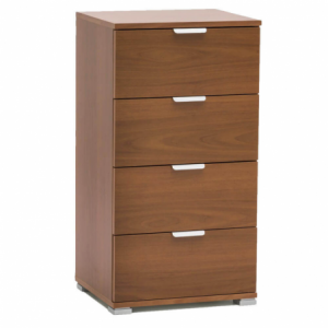 Mobiletto 4 cassetti tinta noce compatto pratico elegante casa