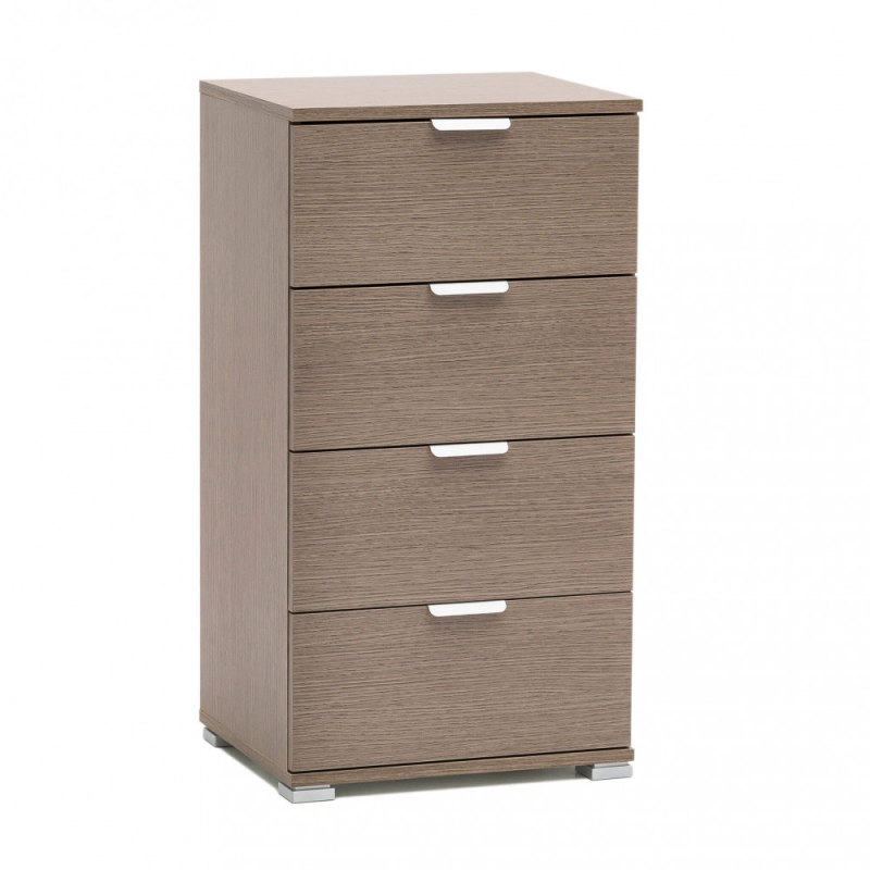 Mobiletto 4 cassetti rovere grigio pratico e moderno