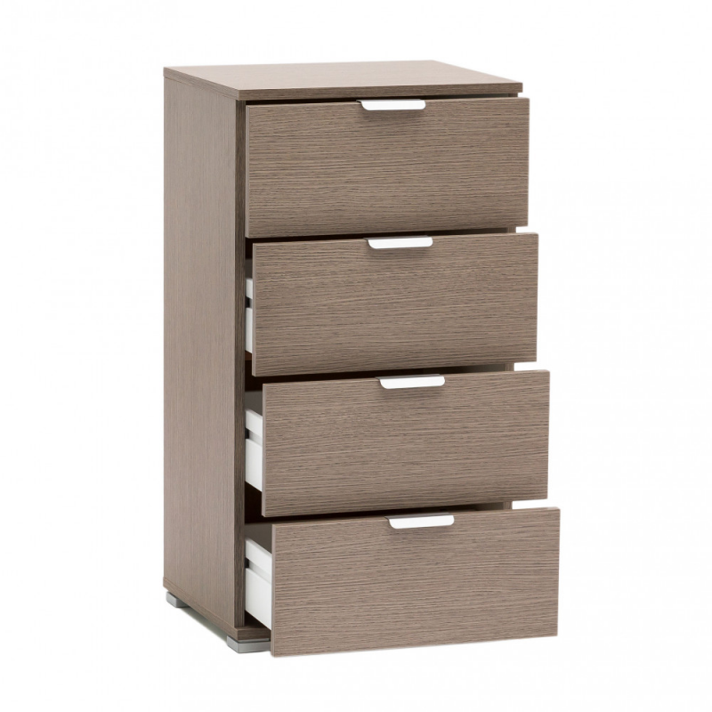 Mobiletto 4 cassetti rovere grigio pratico e moderno