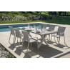 Tavolo Amantea 220x100 Alluminio Bianco Piano Resina Grigio Moia