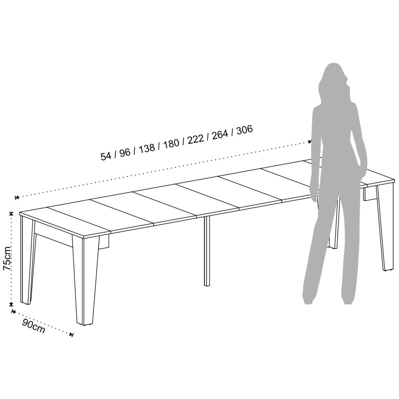 Tavolo / Consolle Charlie Wood 97 X 45 X 14 Cm
