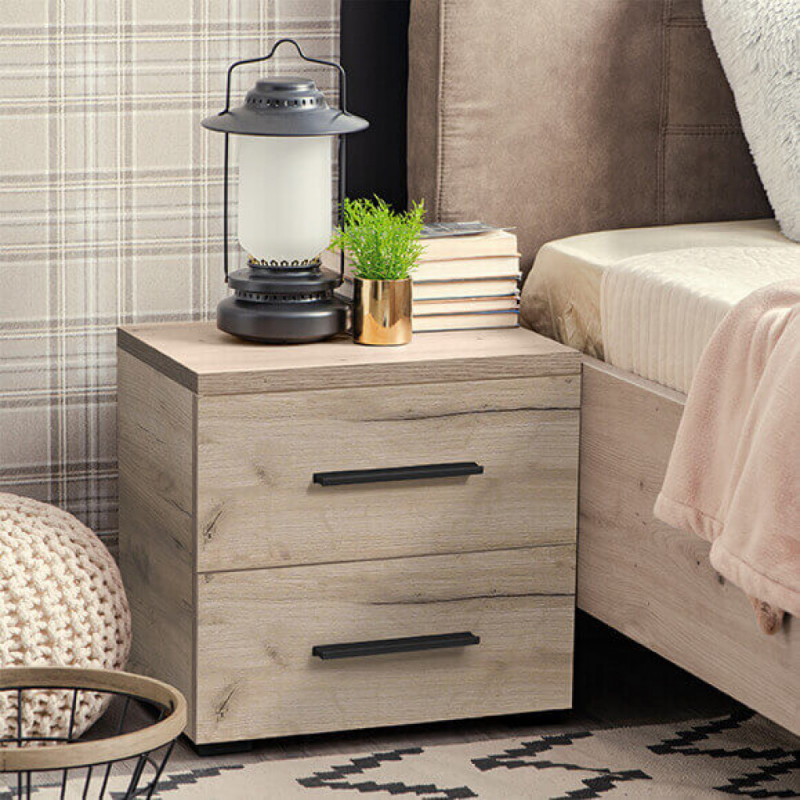 COMODINO DADO ROVERE GRIGIO