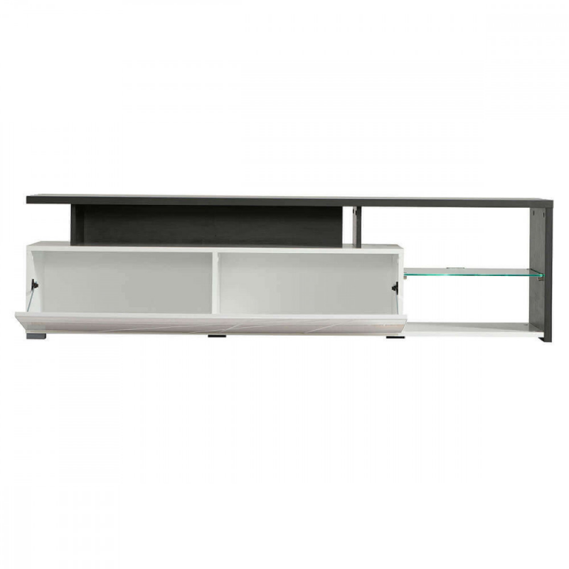 PORTATV ARCTIC BIANCO, LEGNO NERO E BIANCO GLOSS