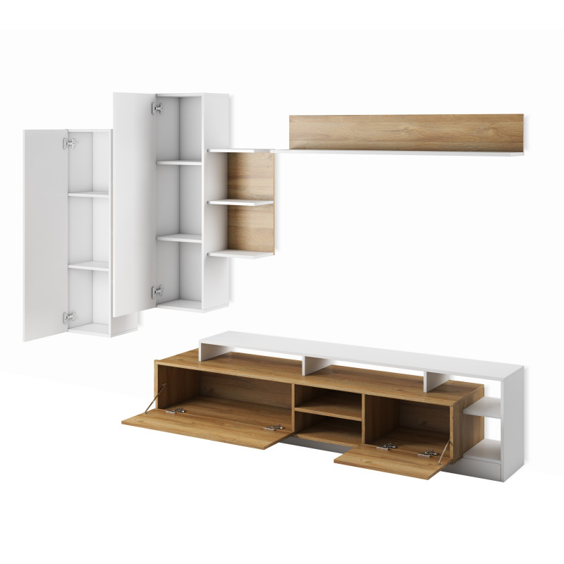 Parete Soggiorno Kely White 11,5 X 46,5 H177 Cm